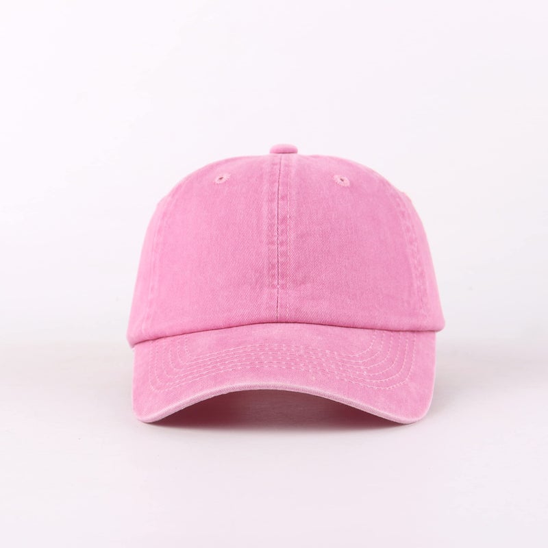 LANGZHEN Unisex Baseball Cap 100% Cotton Fits Men Women Washed Denim Adjustable Dad Hat(Pink, Large) - Image 2